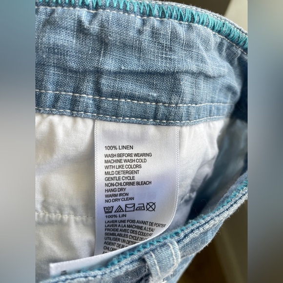 Tommy Bahama 100% Linen Sea Glass Shorts Buccaneer Blue Women’s Size 6 EUC - Picture 4 of 5